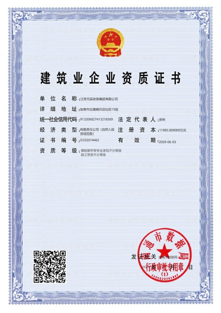  南通市級(jí)資質(zhì)